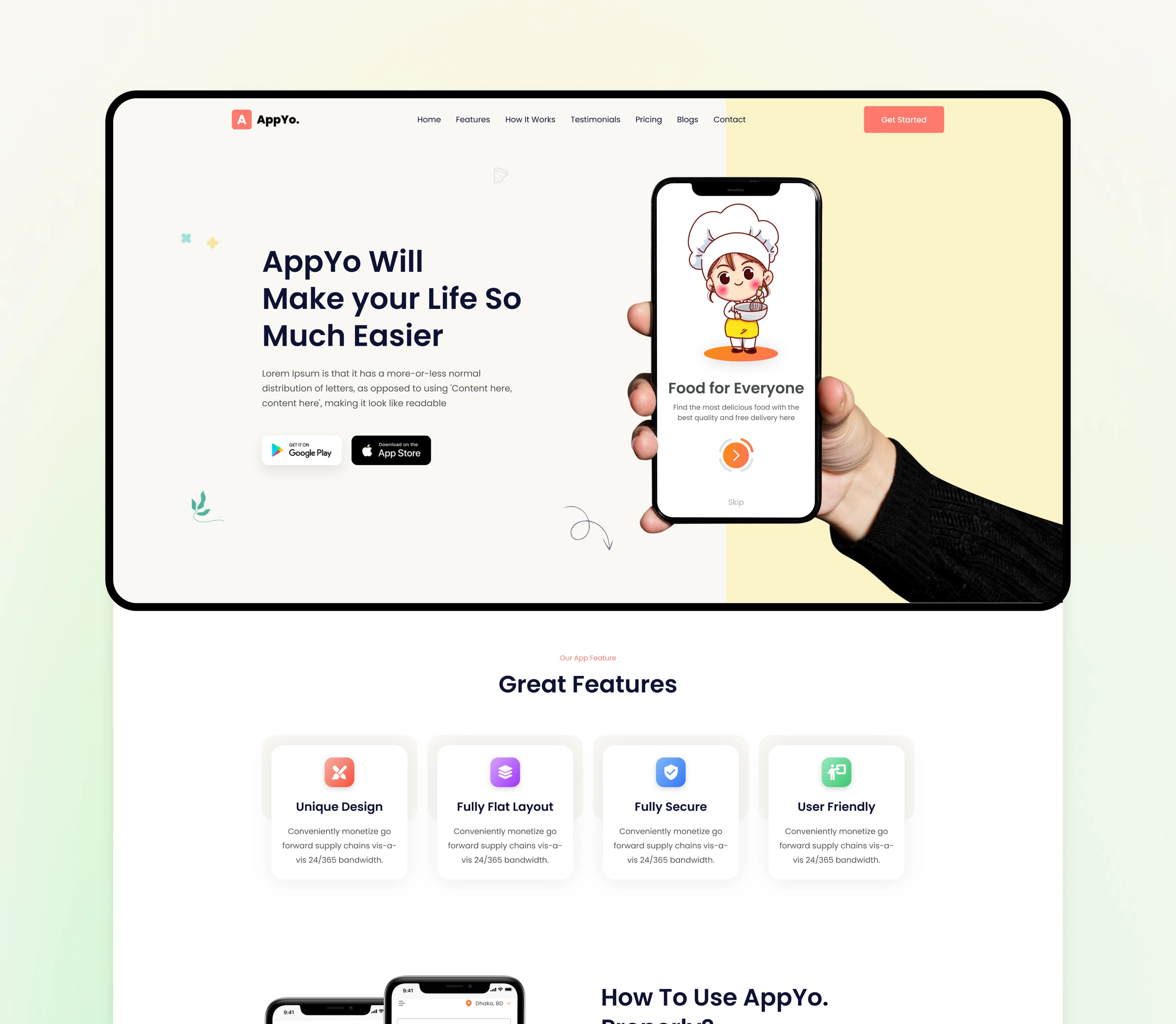 Food App Landing Page